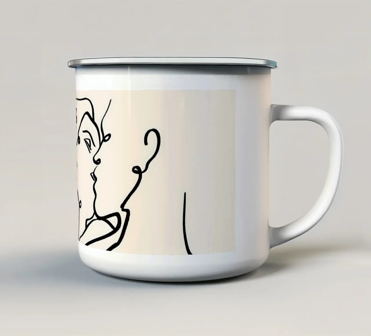 Il Bacio, Nudi Passione Amore Persone Line Art Minimale tazza in smalto da 83oranges