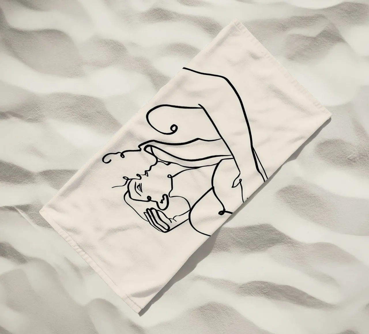Il Bacio, Nudi Passione Amore Persone Line Art Minimale telo mare da 83oranges