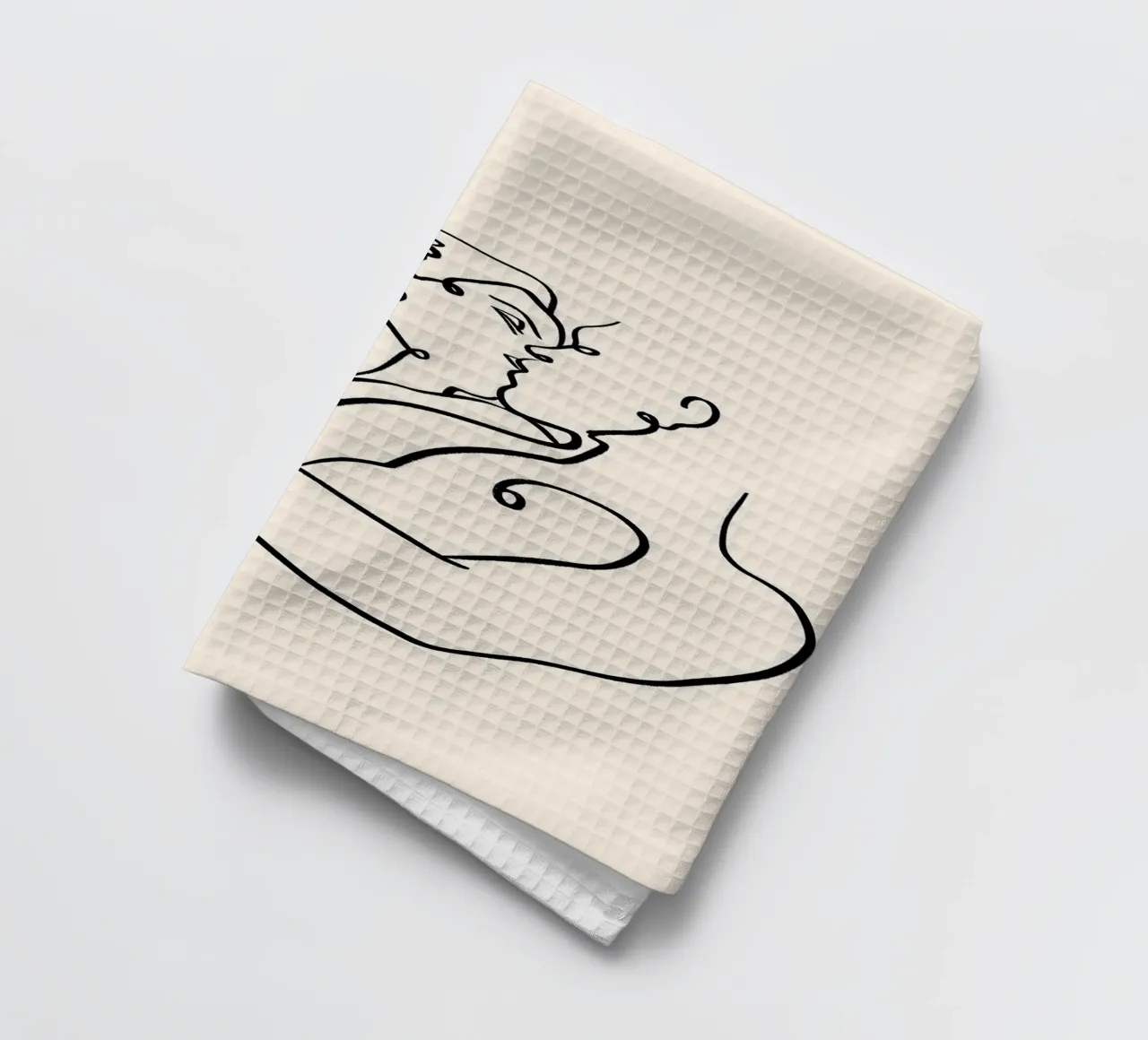 Le baiser, nus Passion Amour Gens Dessin au trait minimal torchon de 83oranges