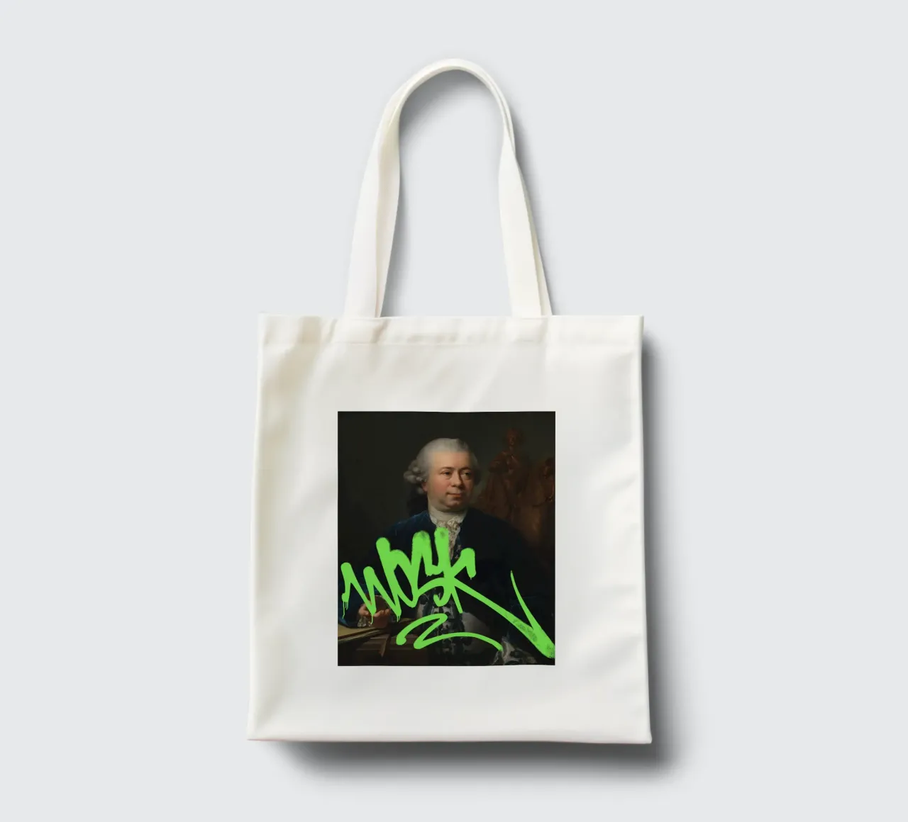 Neon Green Tag on Classic Portrait tote bag by Vintagrafica
