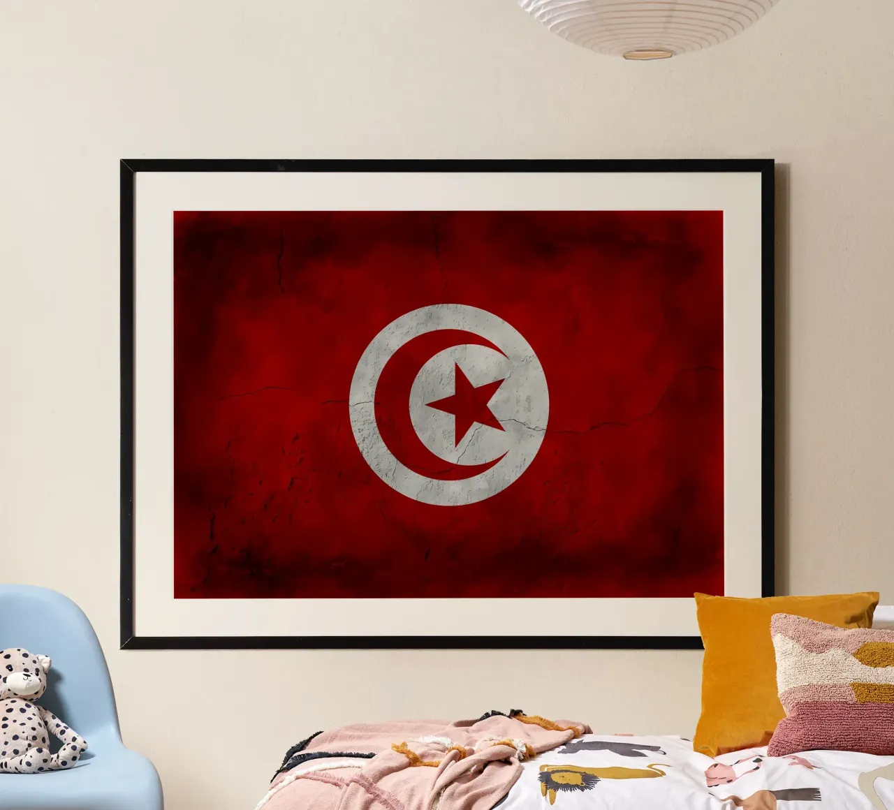 Bandiera d'epoca della Tunisia poster da Joshua A Holmes