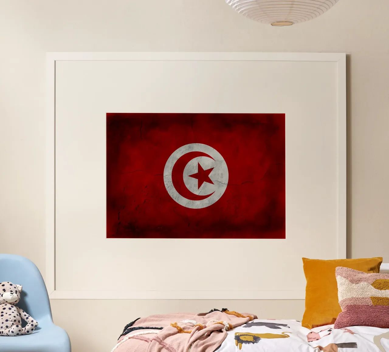 Bandiera d'epoca della Tunisia poster da Joshua A Holmes