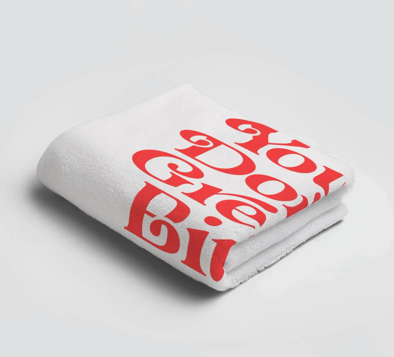 You're Doing Great Bitch Sassy Typography Design in Red towel by THE MOTIVATED TYPE