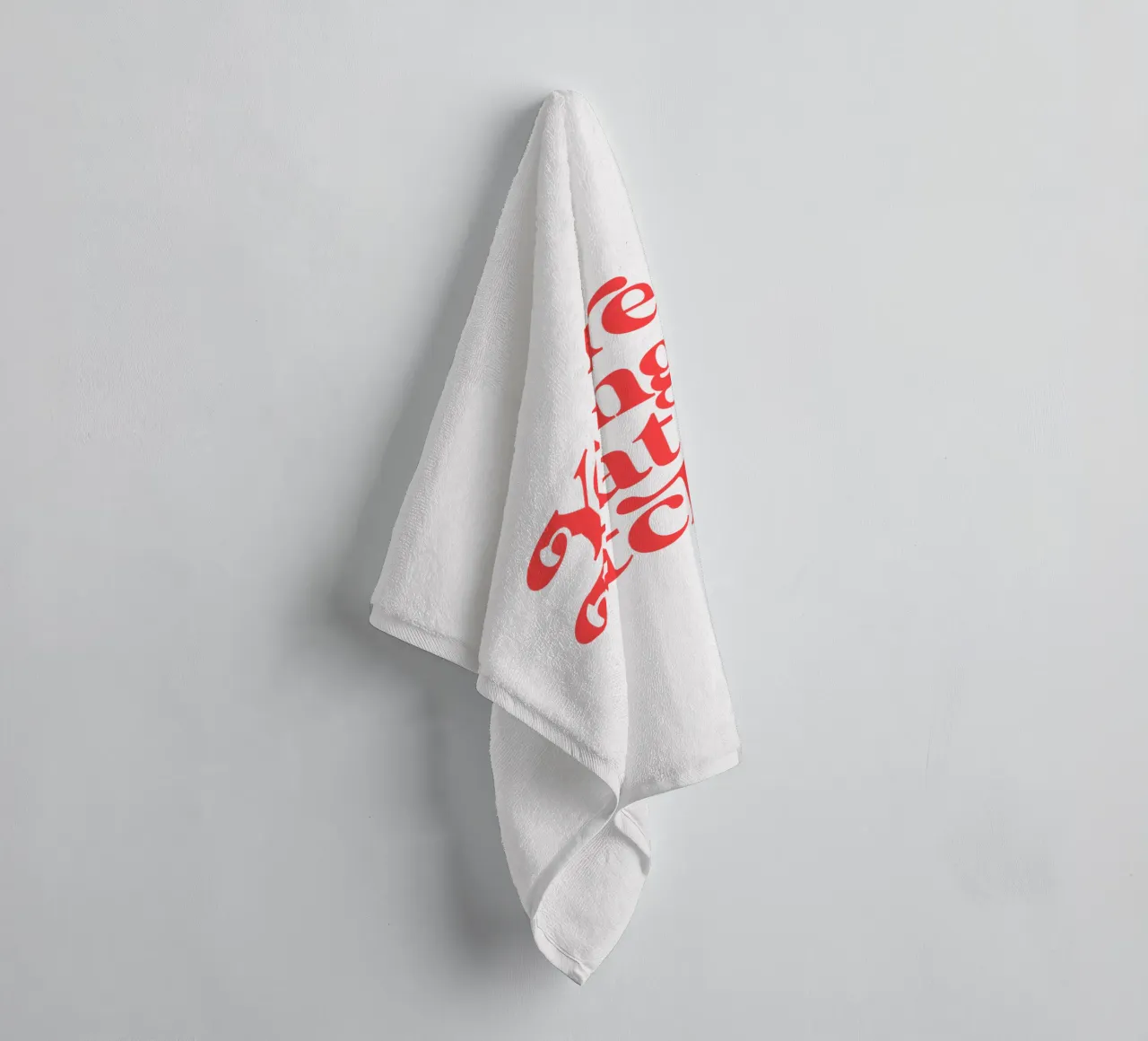 You're Doing Great Bitch Sassy Typography Design in Red towel by THE MOTIVATED TYPE