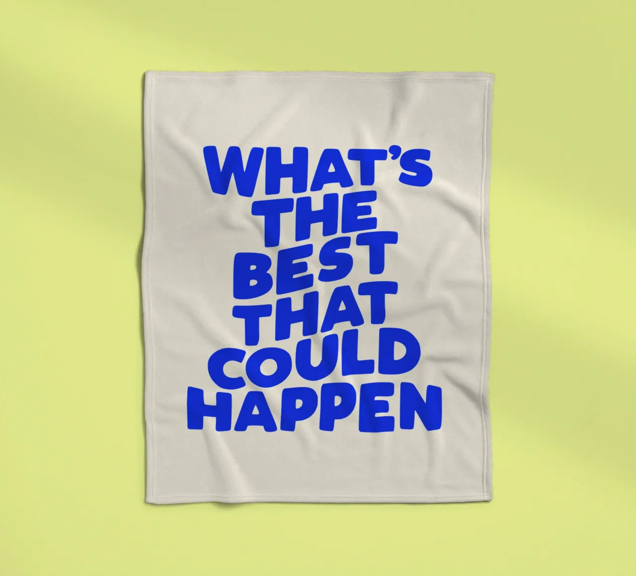 Was ist das Beste, was passieren kann Optimistisches Zitat in Blau Fleecedecke von THE MOTIVATED TYPE