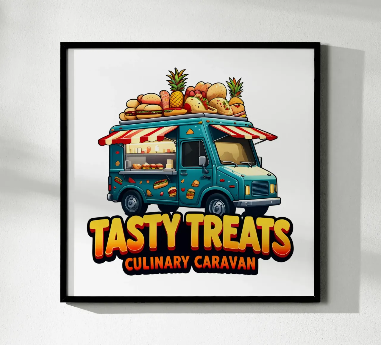 Tasty Threats Culinary Caravan poster with plastic frame by RETRO VINTAGE EDITION