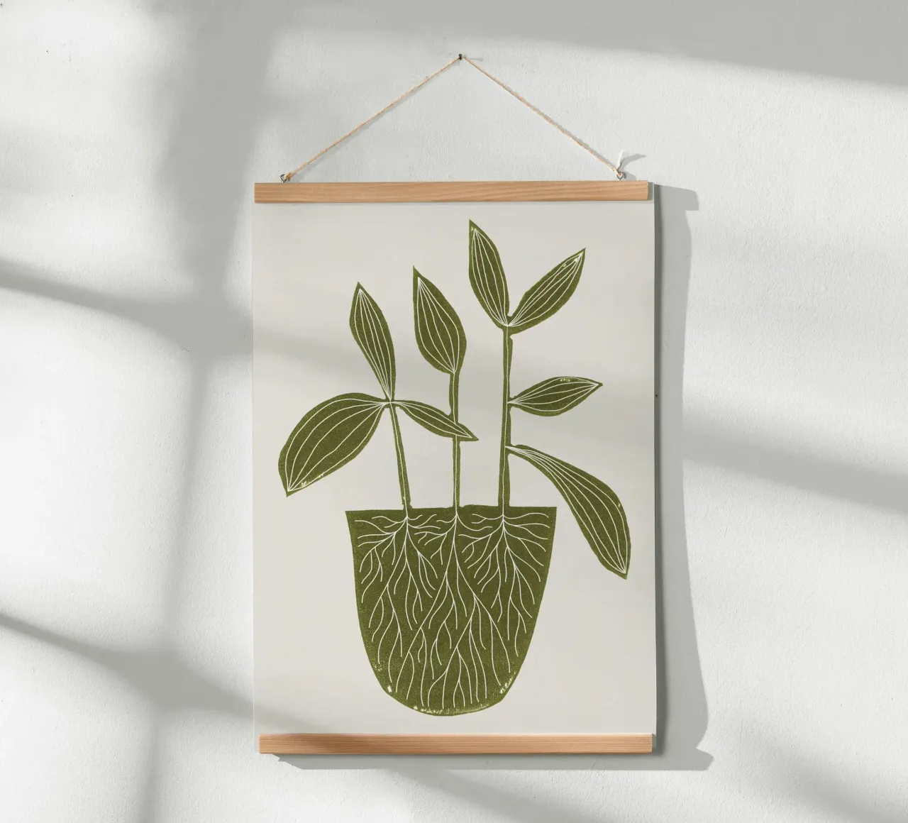 Pianta d'appartamento Linocut #6 poster con telaio in alluminio da Alisa Galitsyna