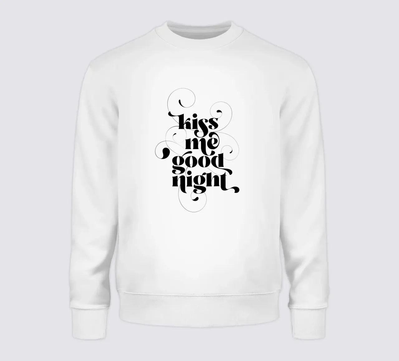 Bianco e nero 'Baciami la notte' felpa da Dominique Vari Words