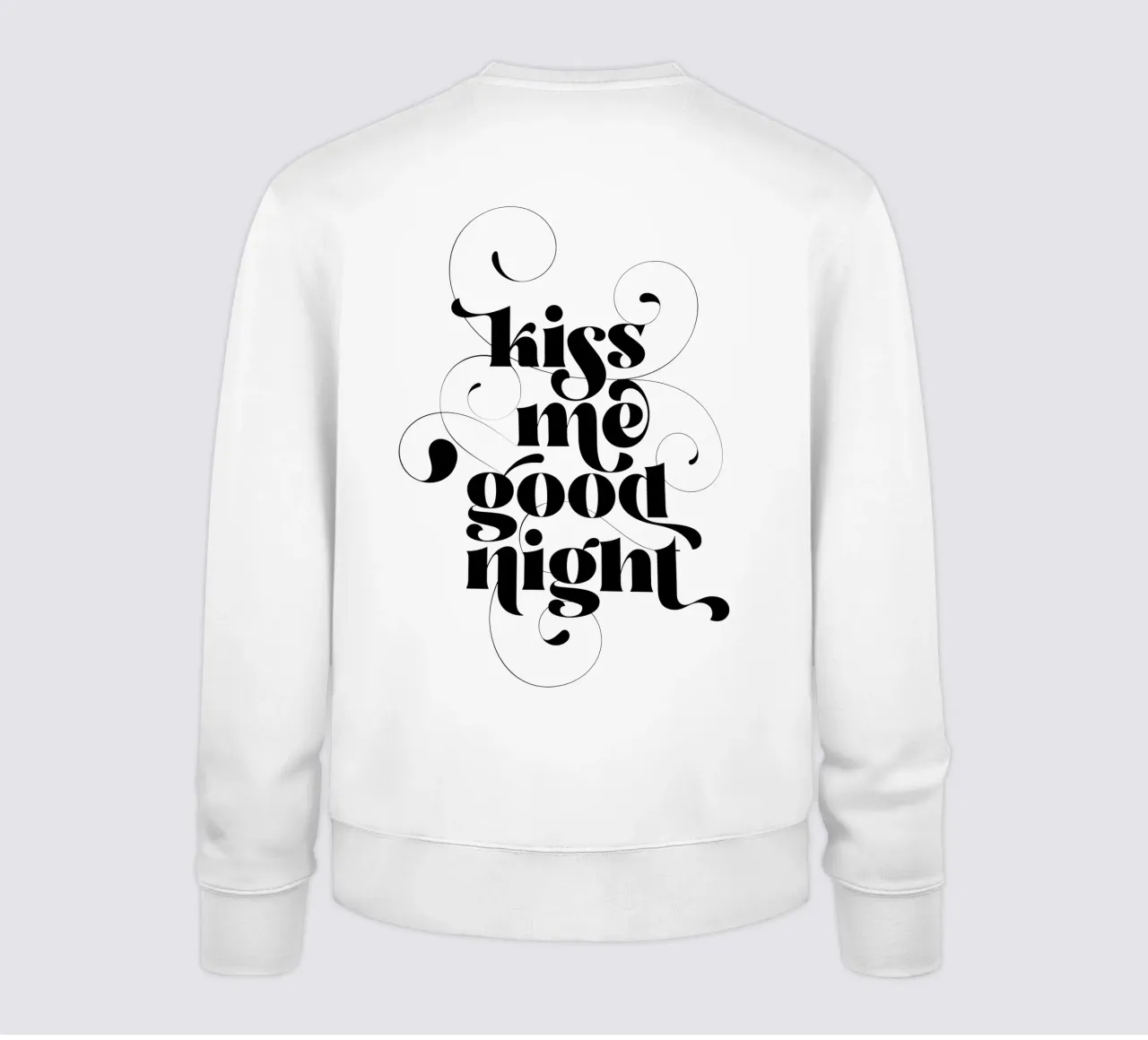 Bianco e nero 'Baciami la notte' felpa da Dominique Vari Words
