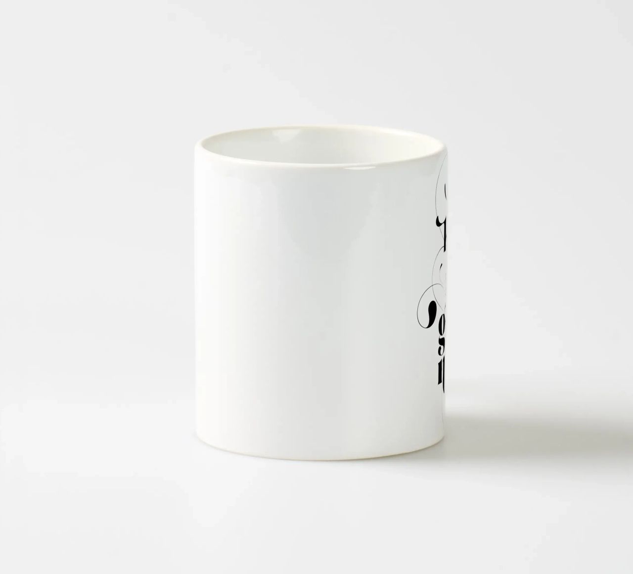 Bianco e nero 'Baciami la notte' tazza in ceramica da Dominique Vari Words
