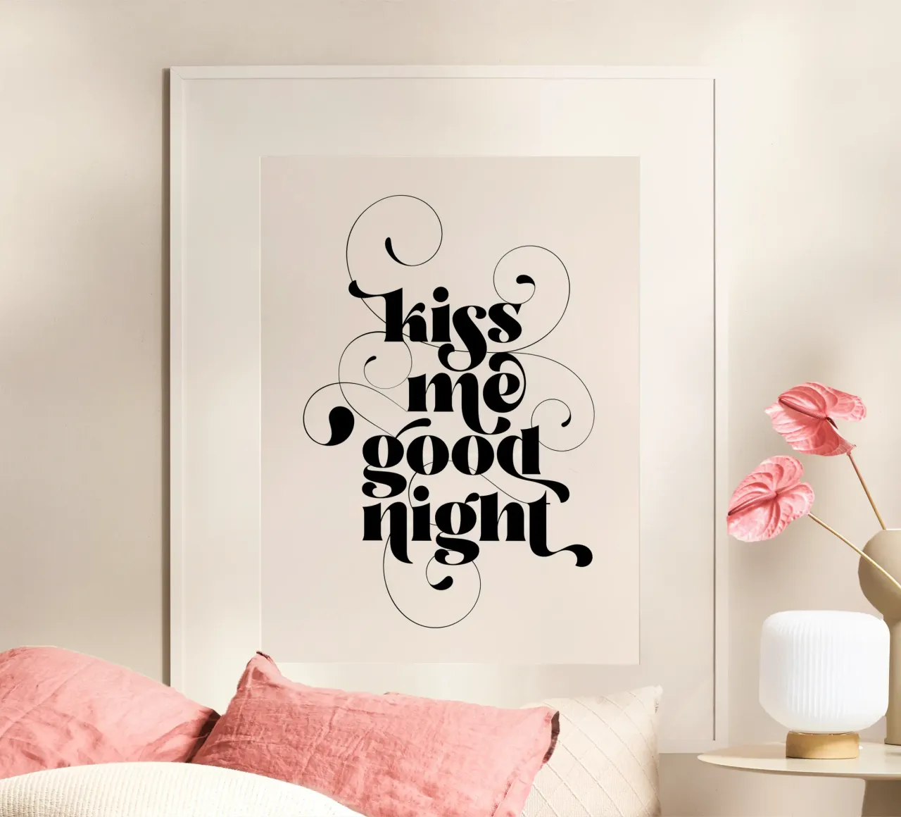 Bianco e nero 'Baciami la notte' carta hahnemühle da Dominique Vari Words