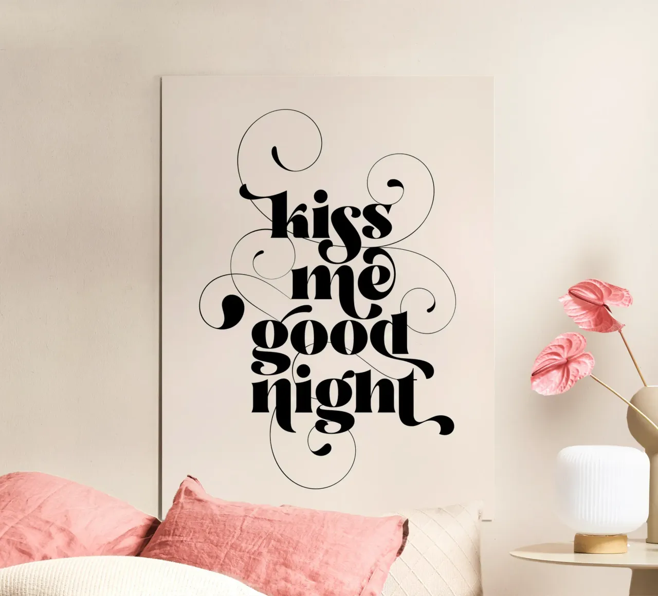 Bianco e nero 'Baciami la notte' carta hahnemühle da Dominique Vari Words