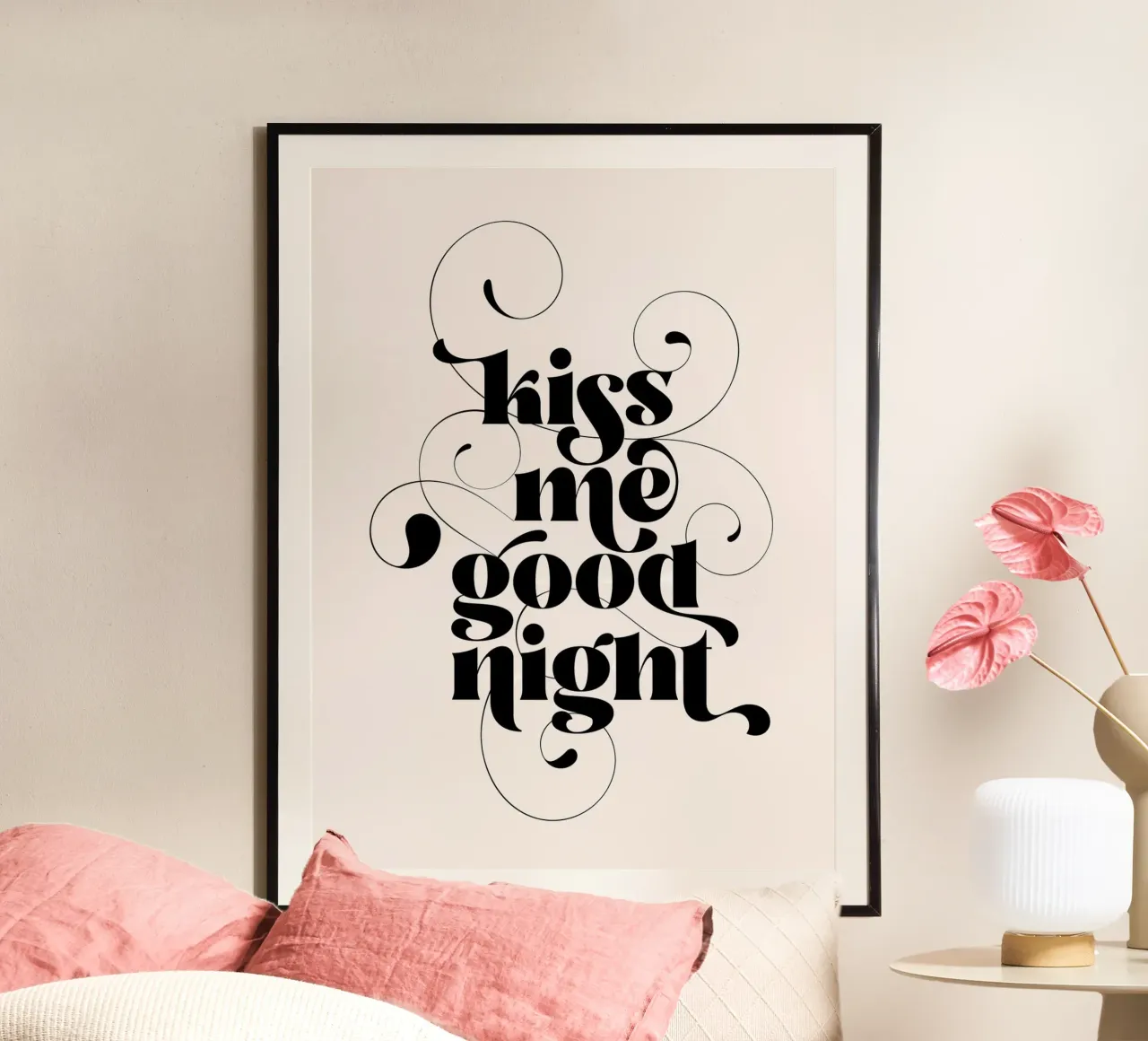 Bianco e nero 'Baciami la notte' carta hahnemühle da Dominique Vari Words