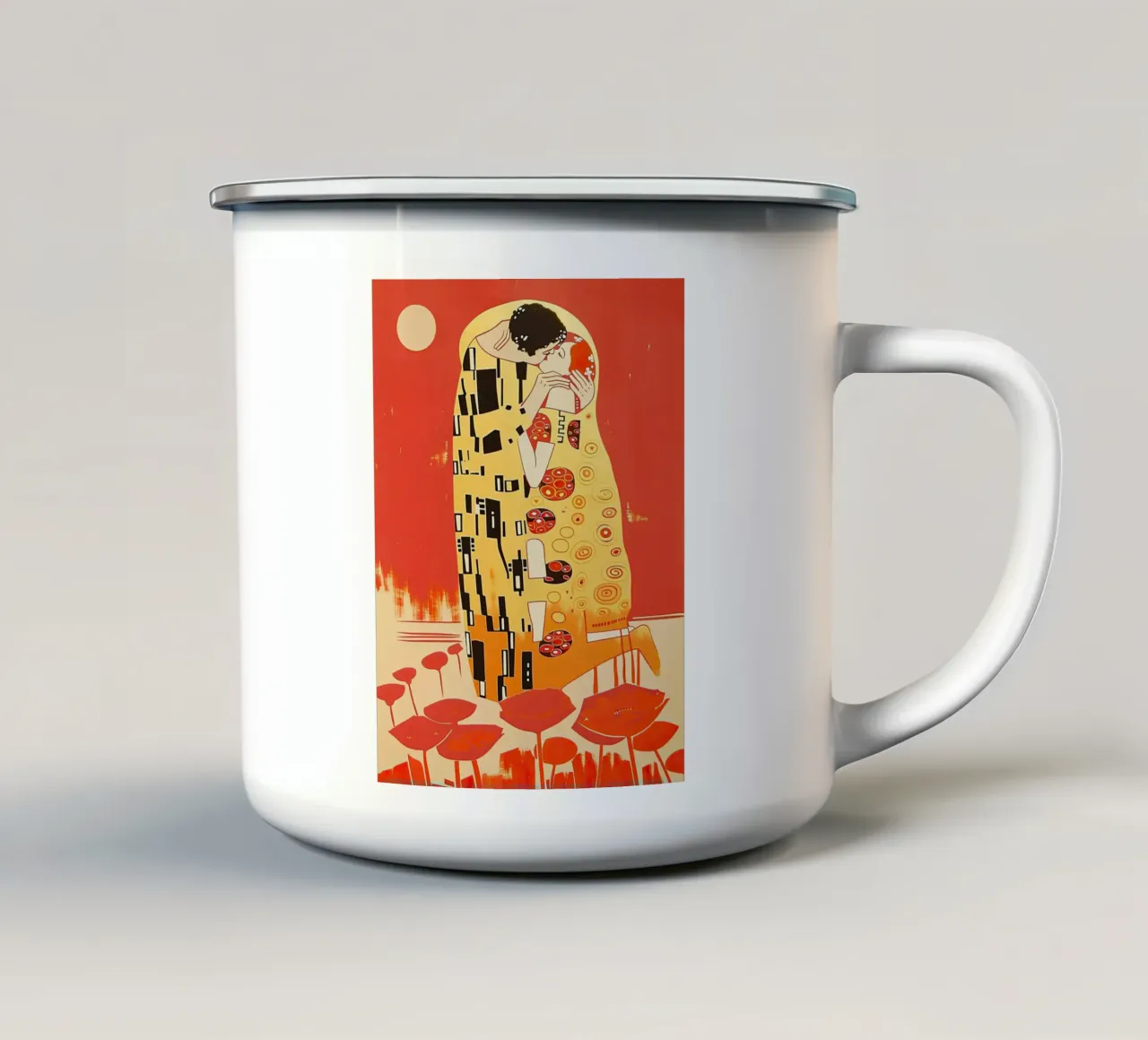 Il bacio (ispirato a Gustav Klimt) tazza in smalto da DaarbyN