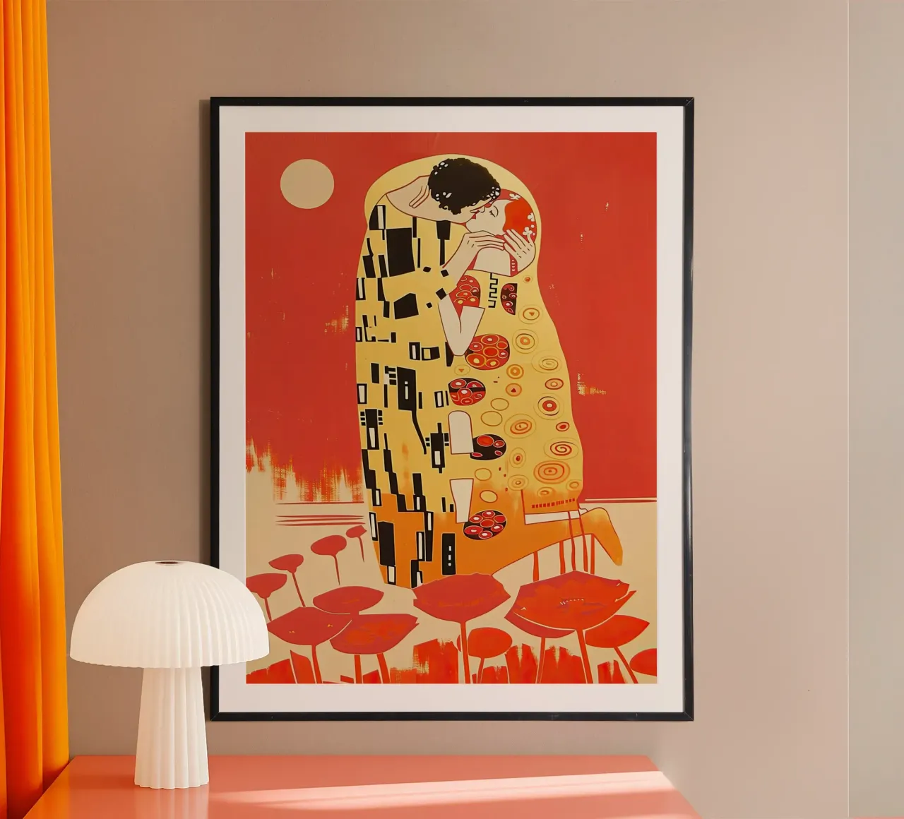 Il bacio (ispirato a Gustav Klimt) poster con telaio in alluminio da DaarbyN