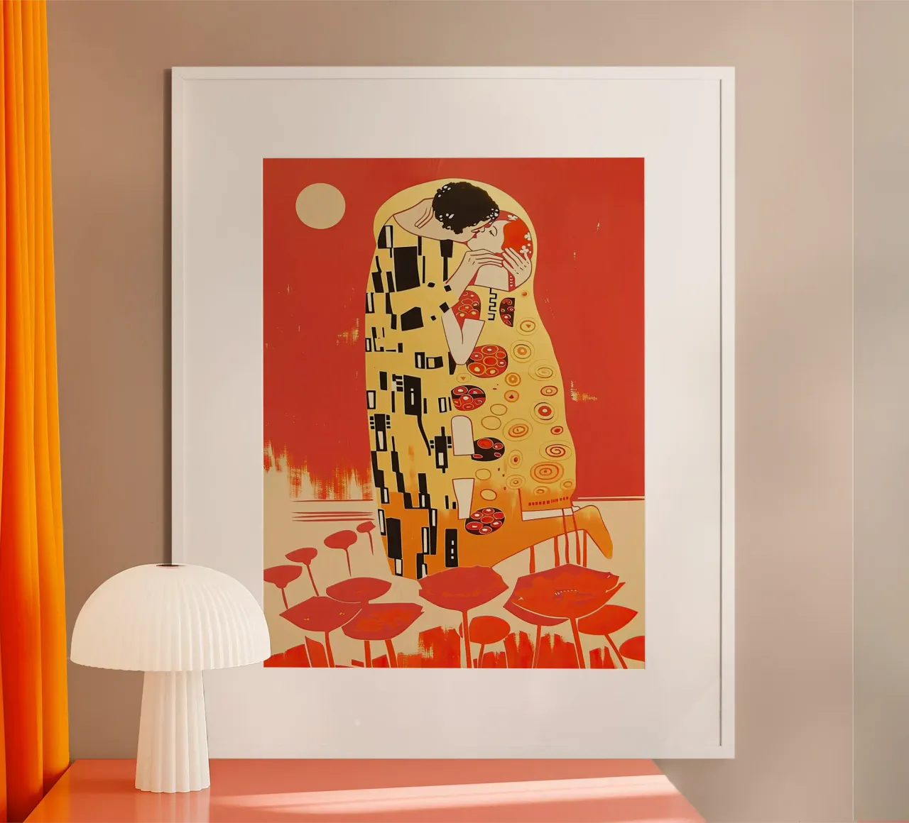 Il bacio (ispirato a Gustav Klimt) poster con telaio in alluminio da DaarbyN
