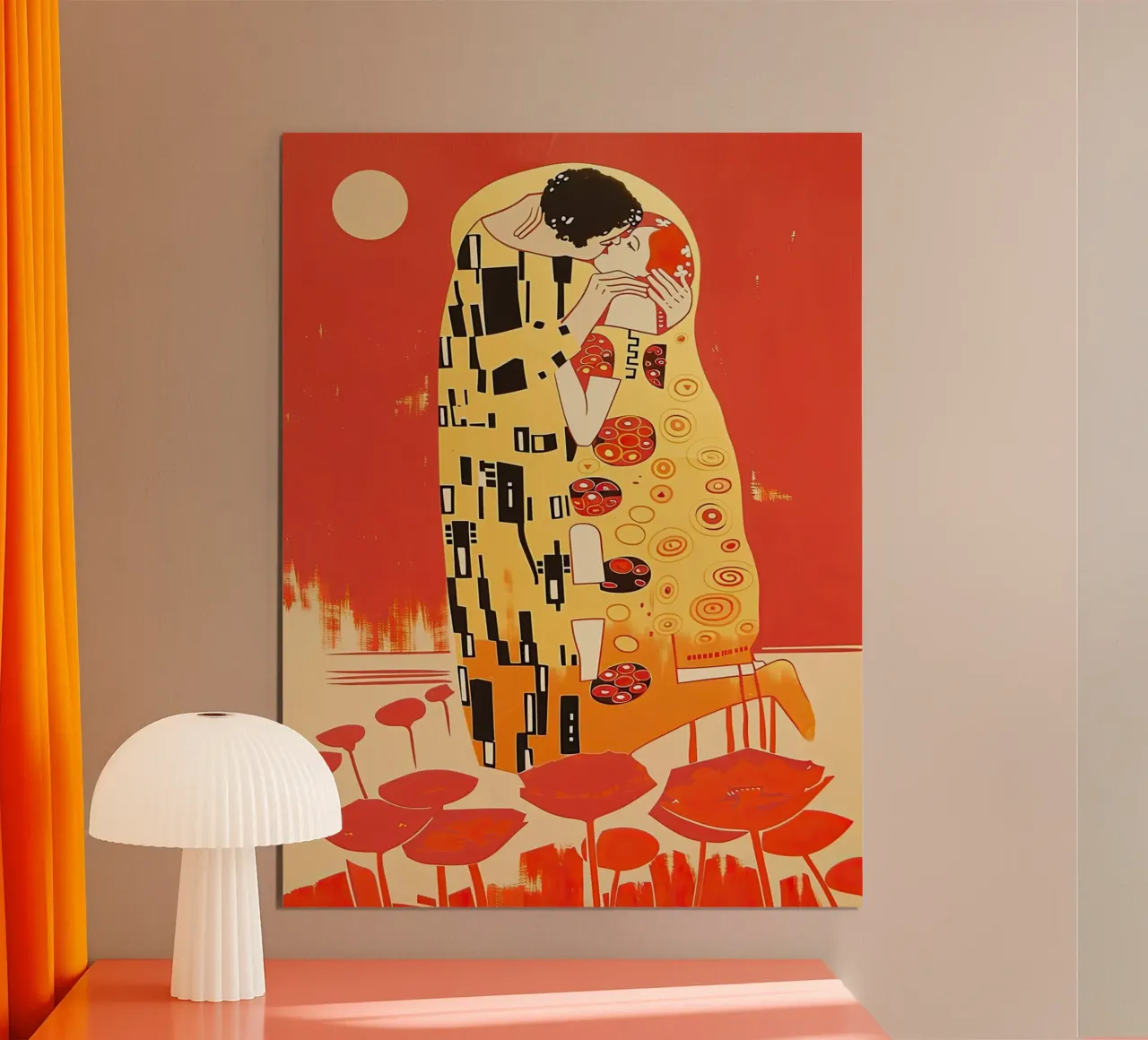 Il bacio (ispirato a Gustav Klimt) poster con telaio in alluminio da DaarbyN