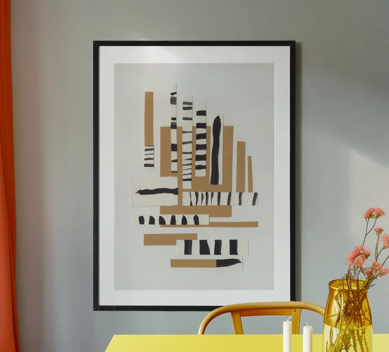 Arazzo di linee #2 poster con telaio in legno da Alisa Galitsyna