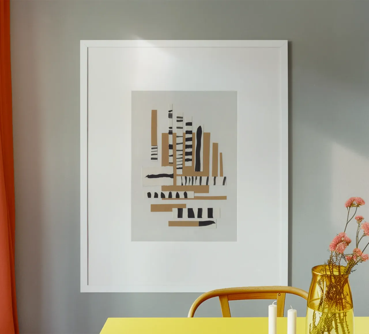 Arazzo di linee #2 poster con telaio in legno da Alisa Galitsyna