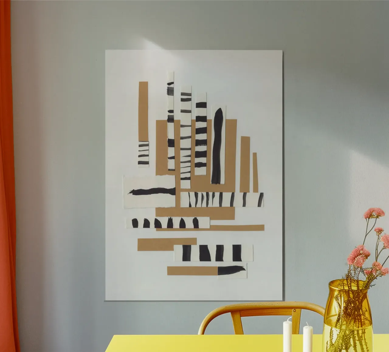 Arazzo di linee #2 poster con telaio in legno da Alisa Galitsyna