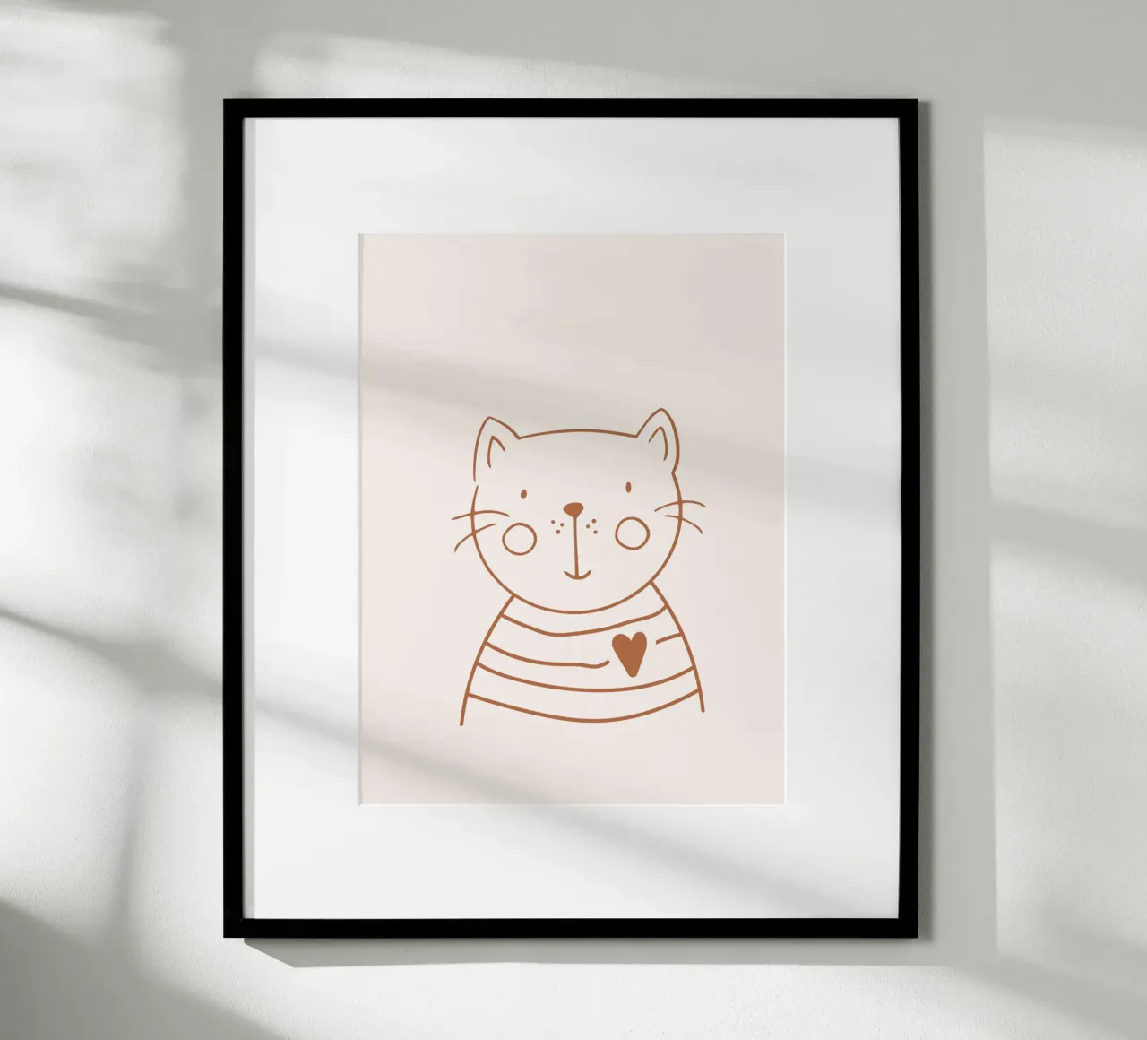 Gatto poster con telaio in plastica da KRUTH DESIGN