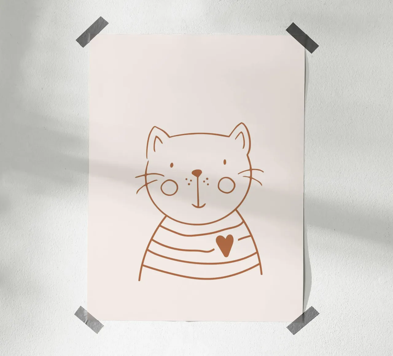 Gatto poster con telaio in plastica da KRUTH DESIGN