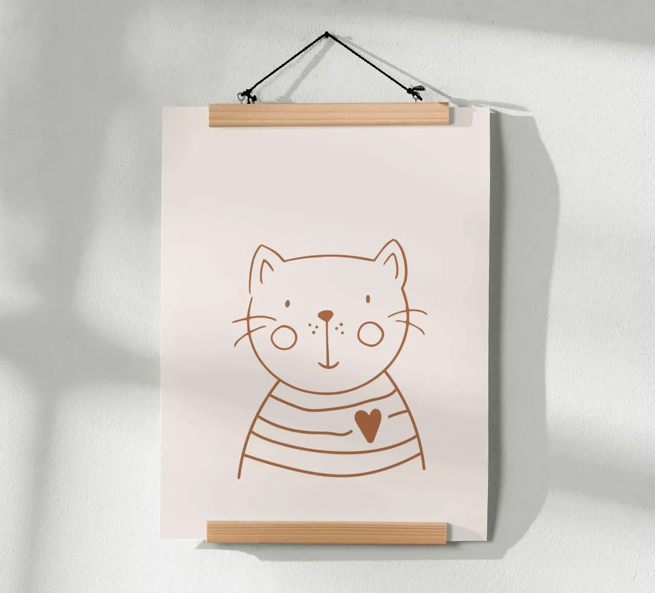 Gatto poster con telaio in plastica da KRUTH DESIGN