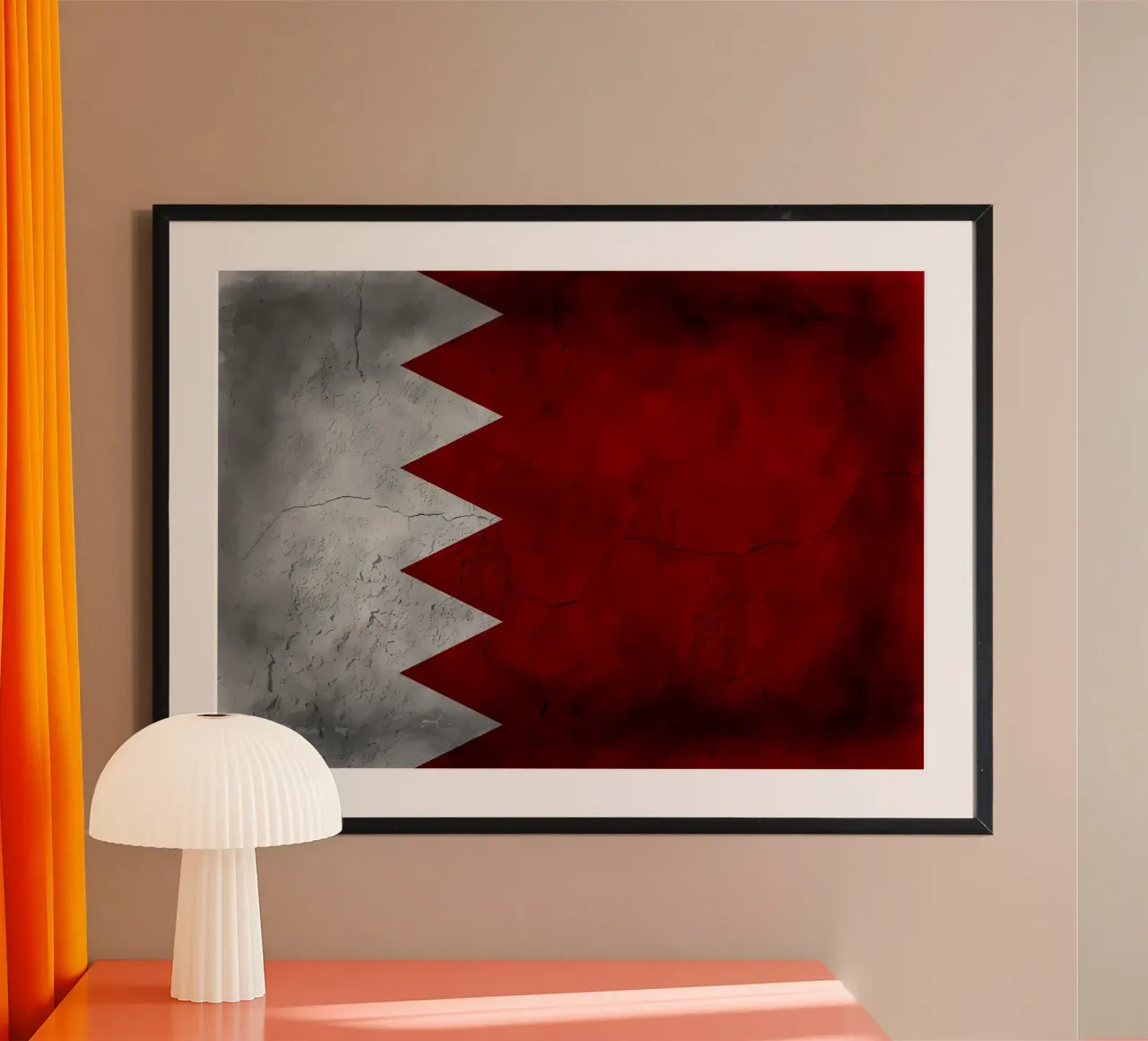 Bandiera d'epoca del Bahrain poster con telaio in plastica da Joshua A Holmes