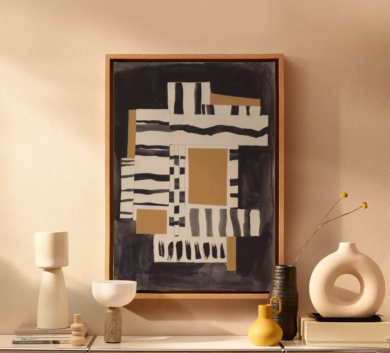 Tapestry of Lines #1 canvas with Floater frame by Alisa Galitsyna