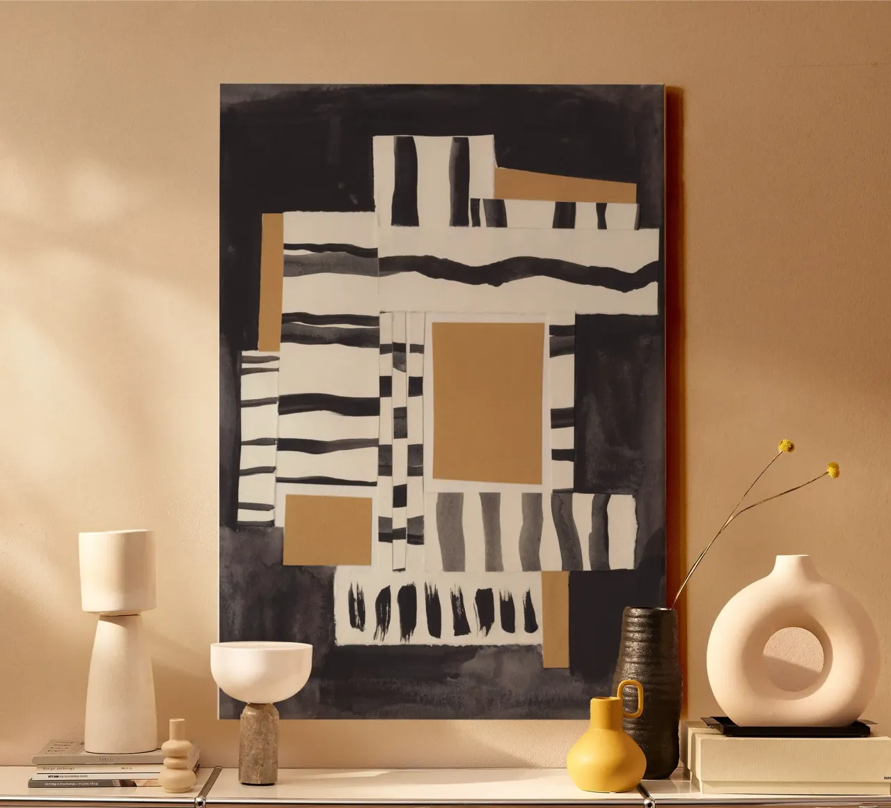 Tapestry of Lines #1 canvas with Floater frame by Alisa Galitsyna