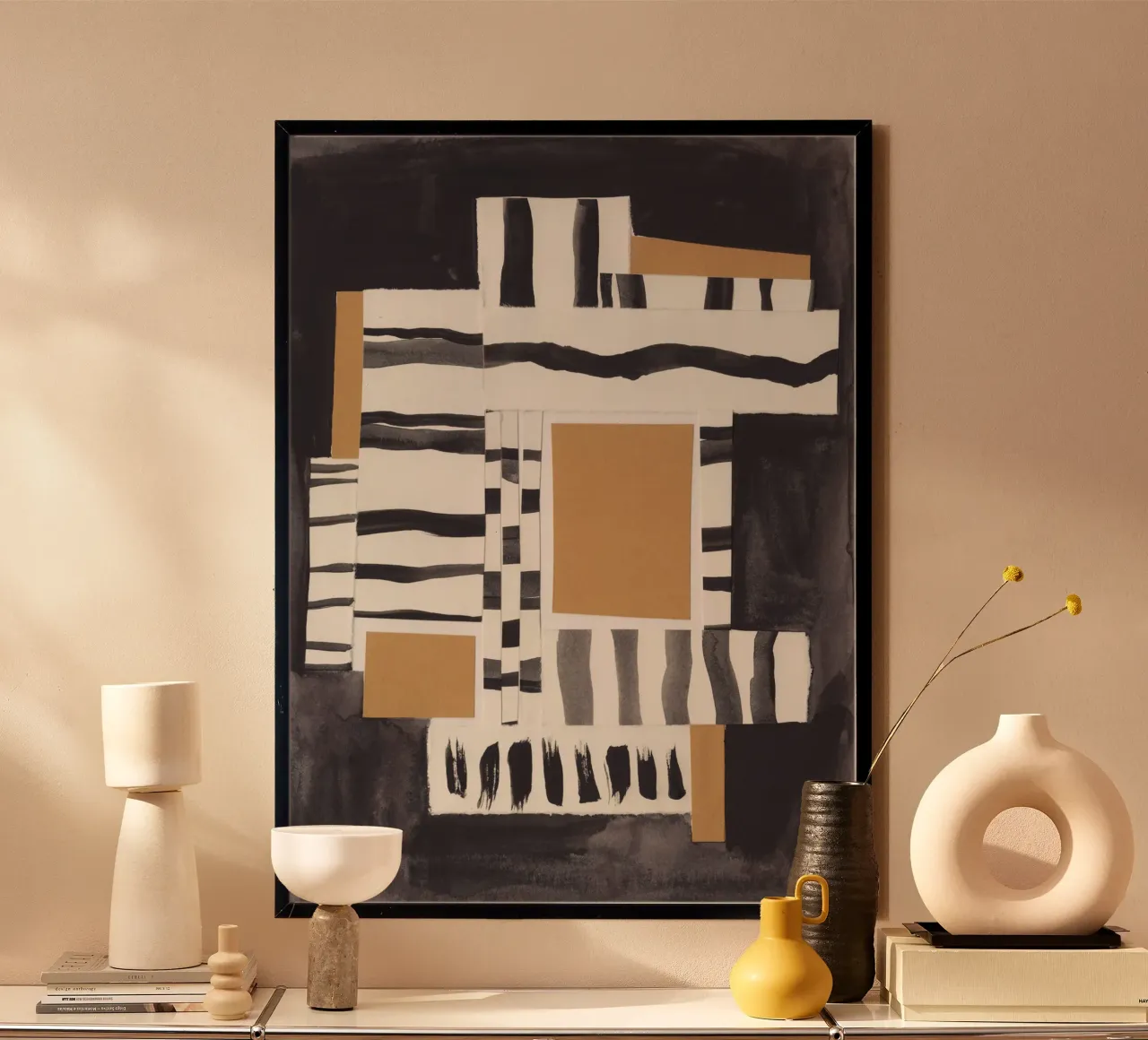 Arazzo di linee #1 poster con telaio in legno da Alisa Galitsyna