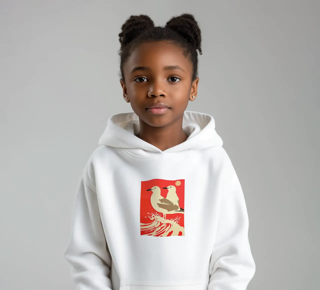 Seagulls In The Sea Wave kids hoodie by DaarbyN