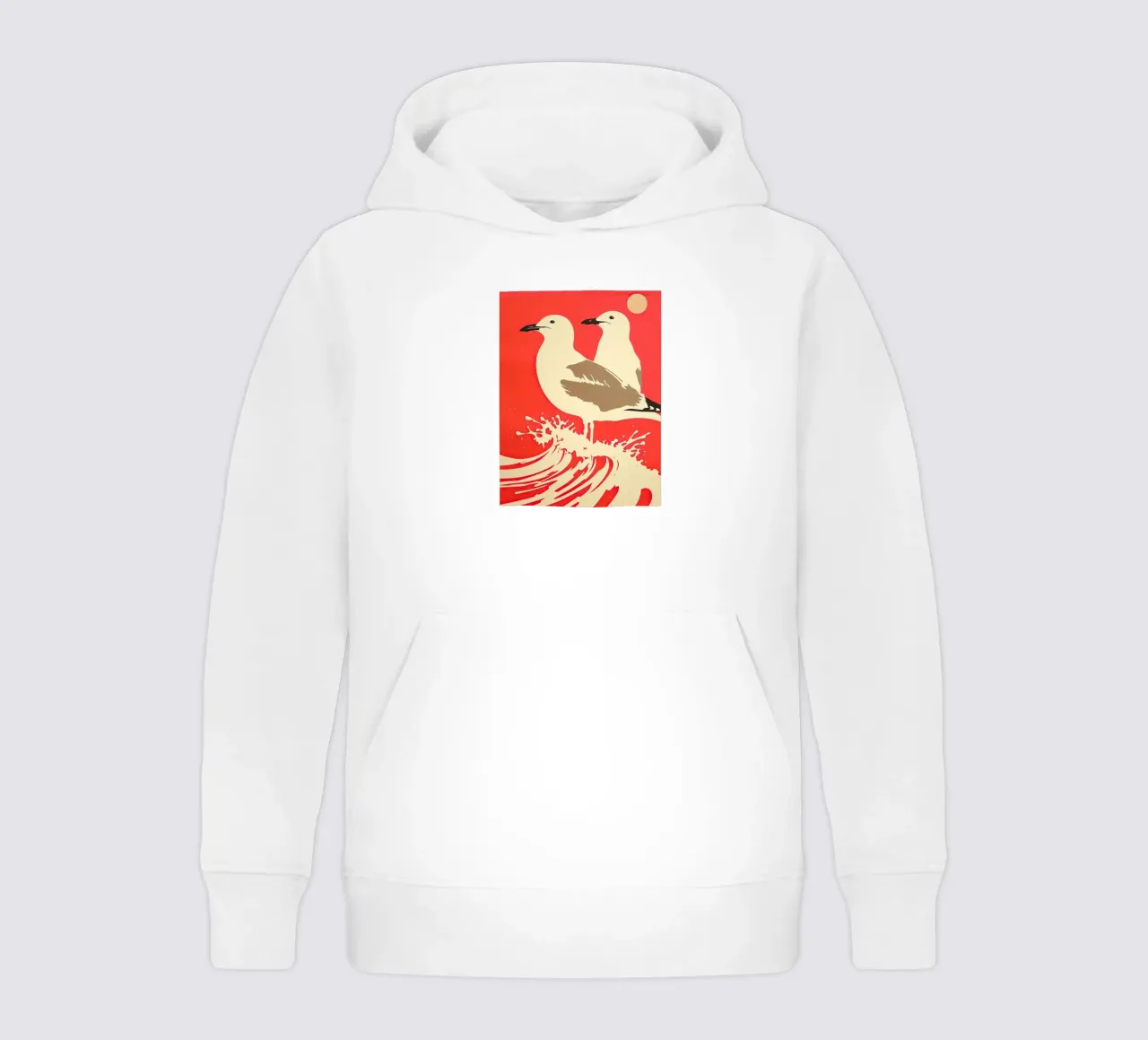Seagulls In The Sea Wave kids hoodie by DaarbyN