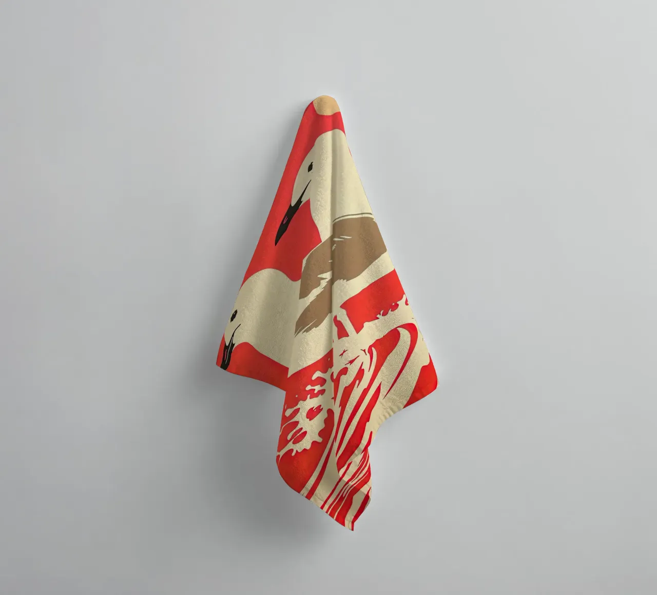 Zeemeeuwen in de zeegolf badhanddoek van DaarbyN