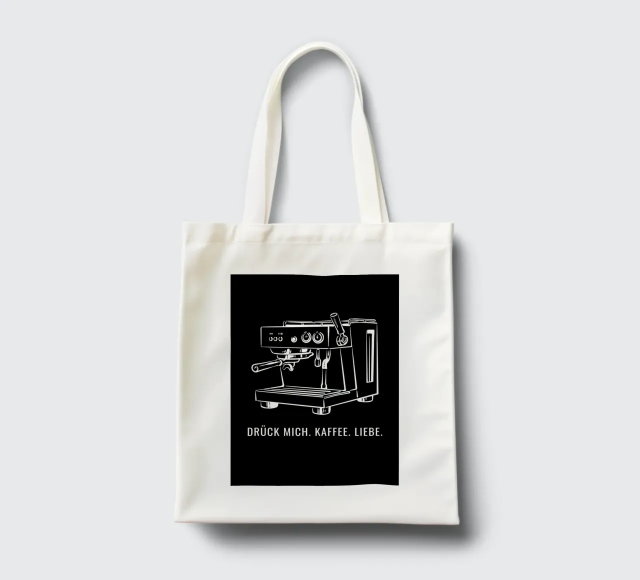 Drück mich. Kaffee. Liebe. borsa in juta da DigiWunderwerk