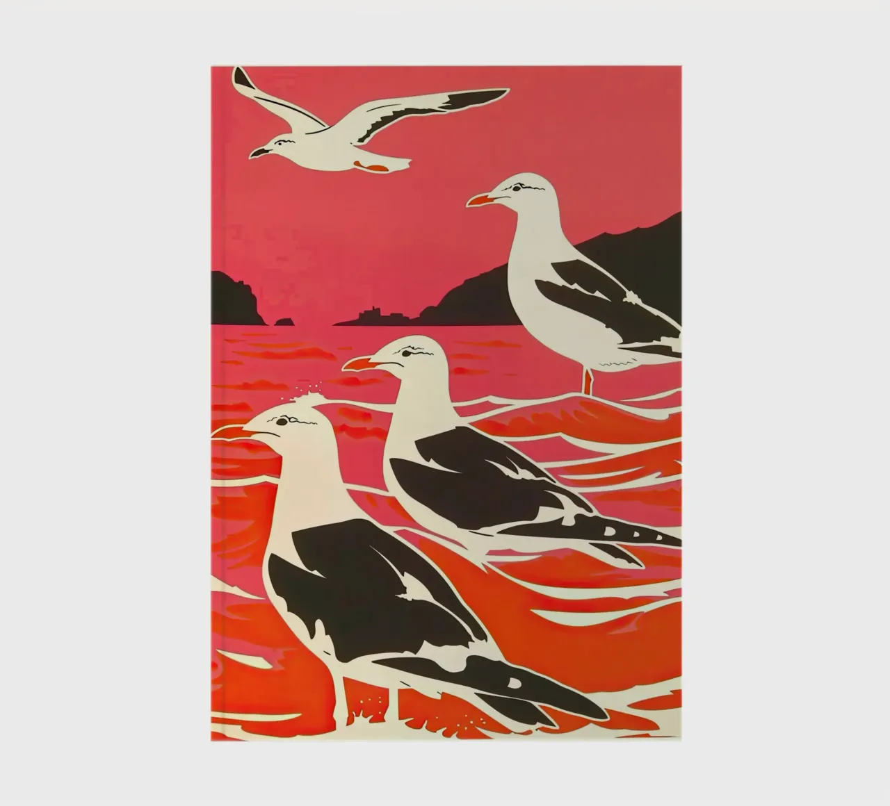 Seagulls In The Sea Wave II notebook by DaarbyN