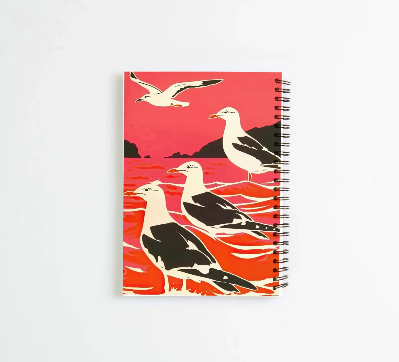 Seagulls In The Sea Wave II spiral notebook by DaarbyN