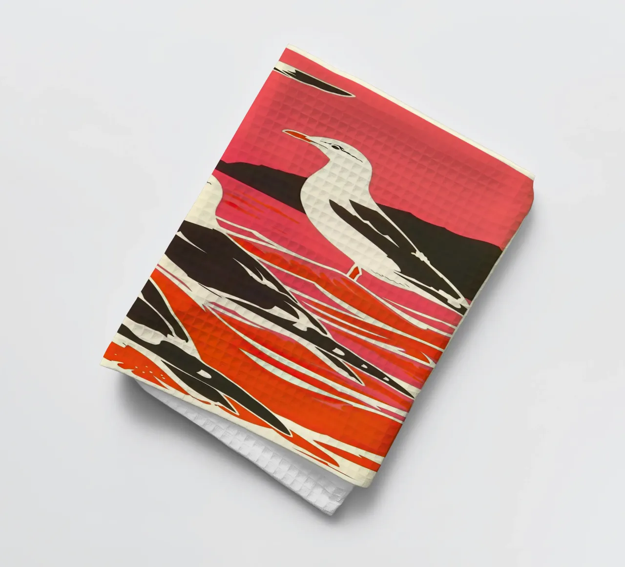 Zeemeeuwen in de zee Golf II theedoek van DaarbyN