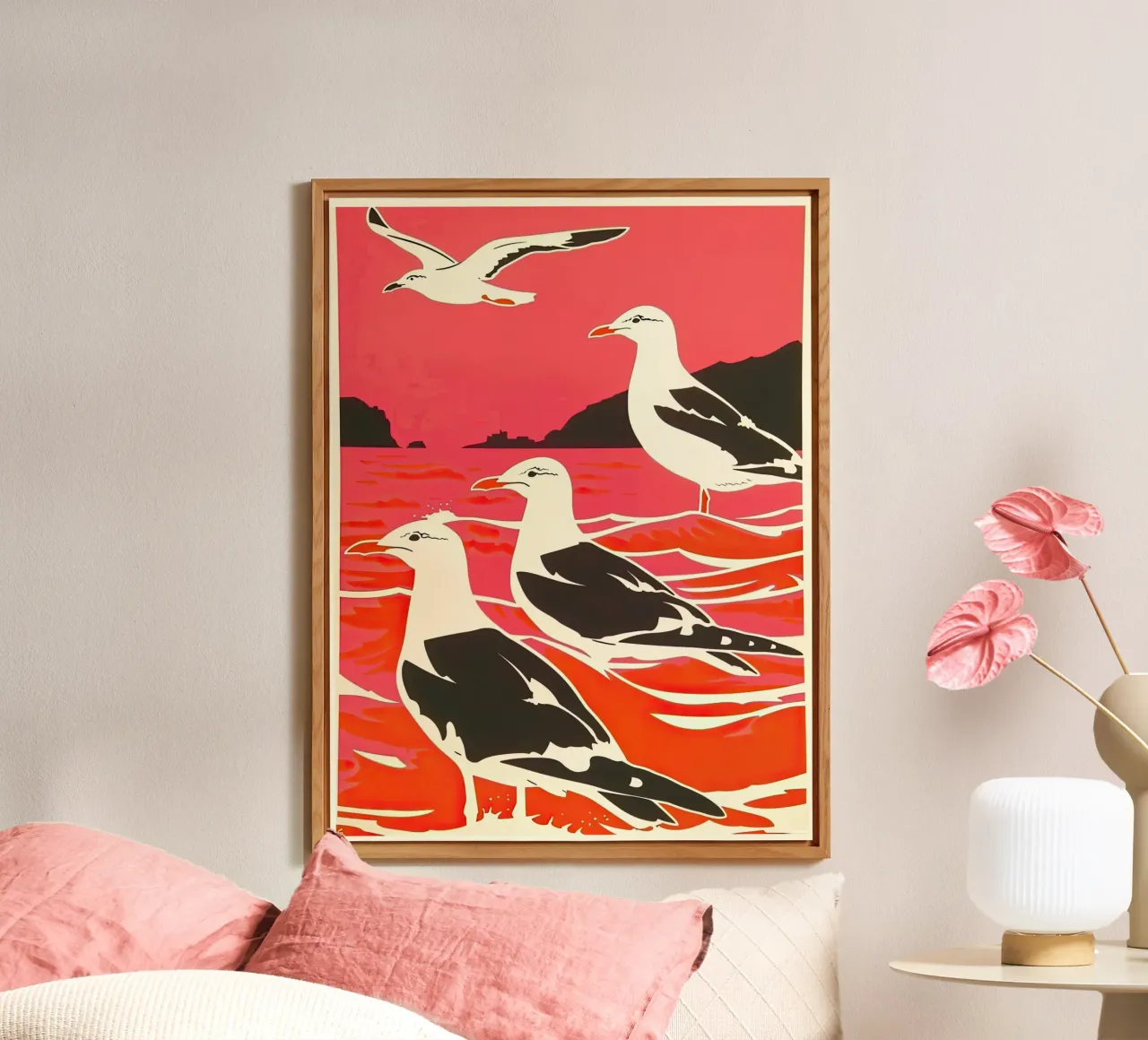 Seagulls In The Sea Wave II alu-dibond by DaarbyN
