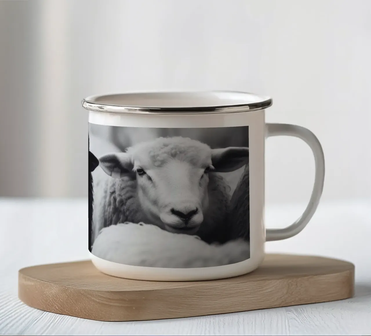 DAS SCHWARZE SCHAF tazza in smalto da DigiWunderwerk