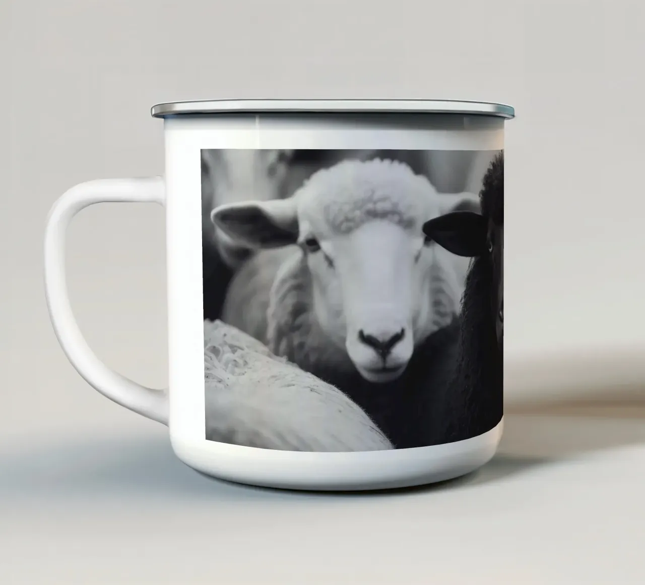 DAS SCHWARZE SCHAF tazza in smalto da DigiWunderwerk
