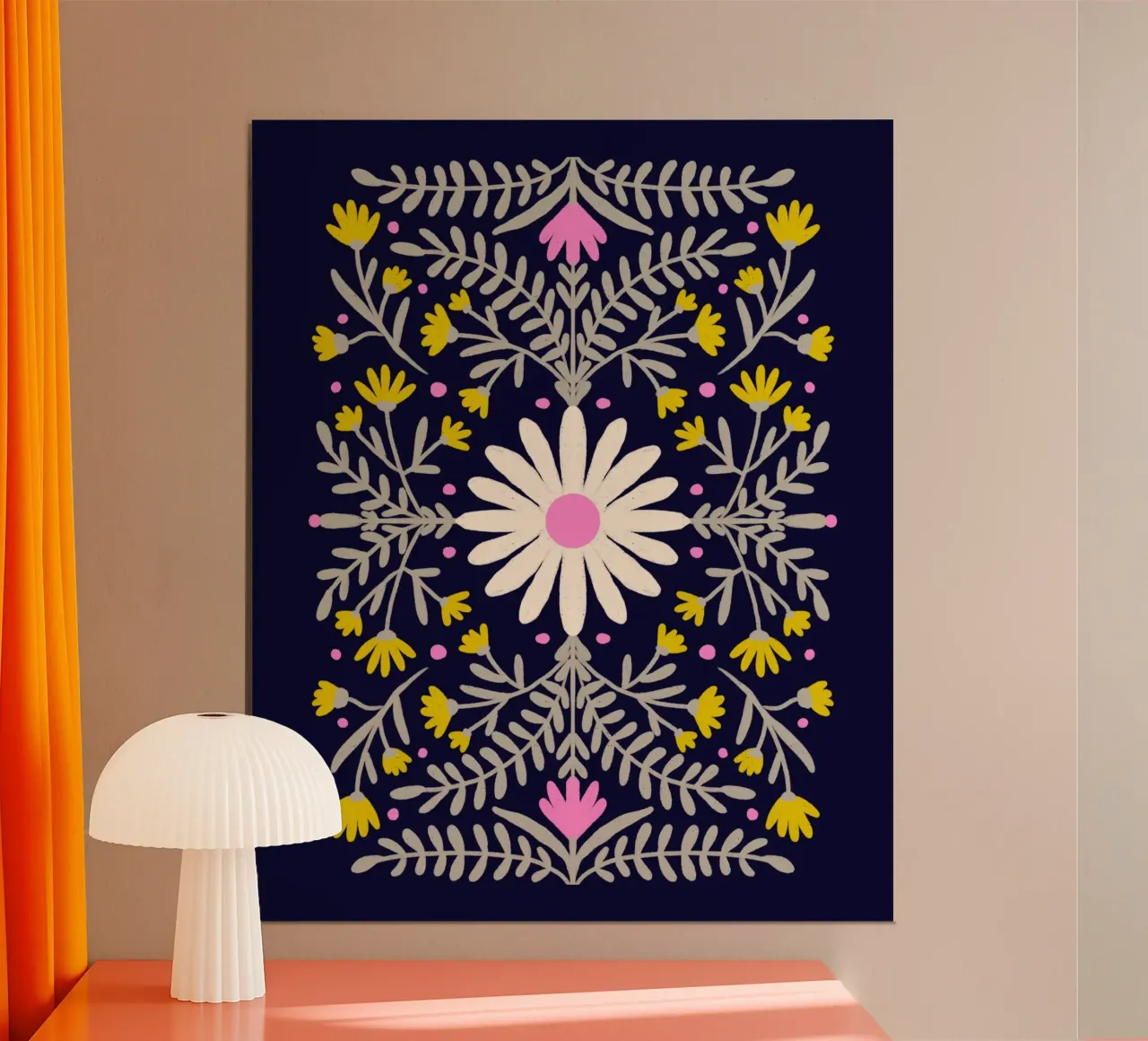 Fiori d'arte popolare poster con telaio in plastica da Wackapacka