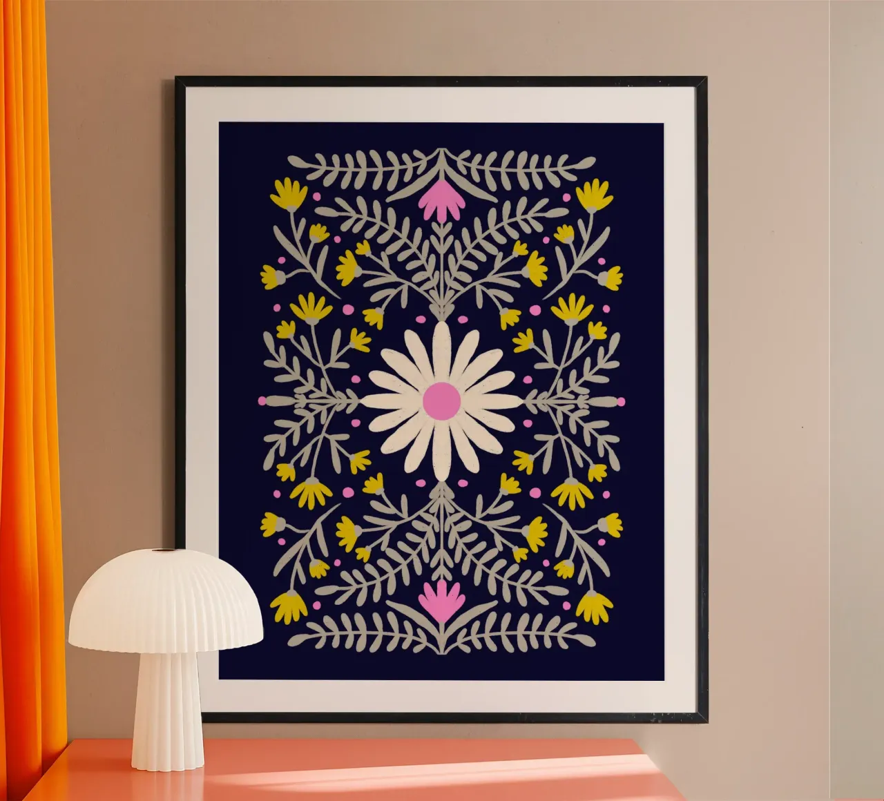 Fiori d'arte popolare poster con telaio in plastica da Wackapacka