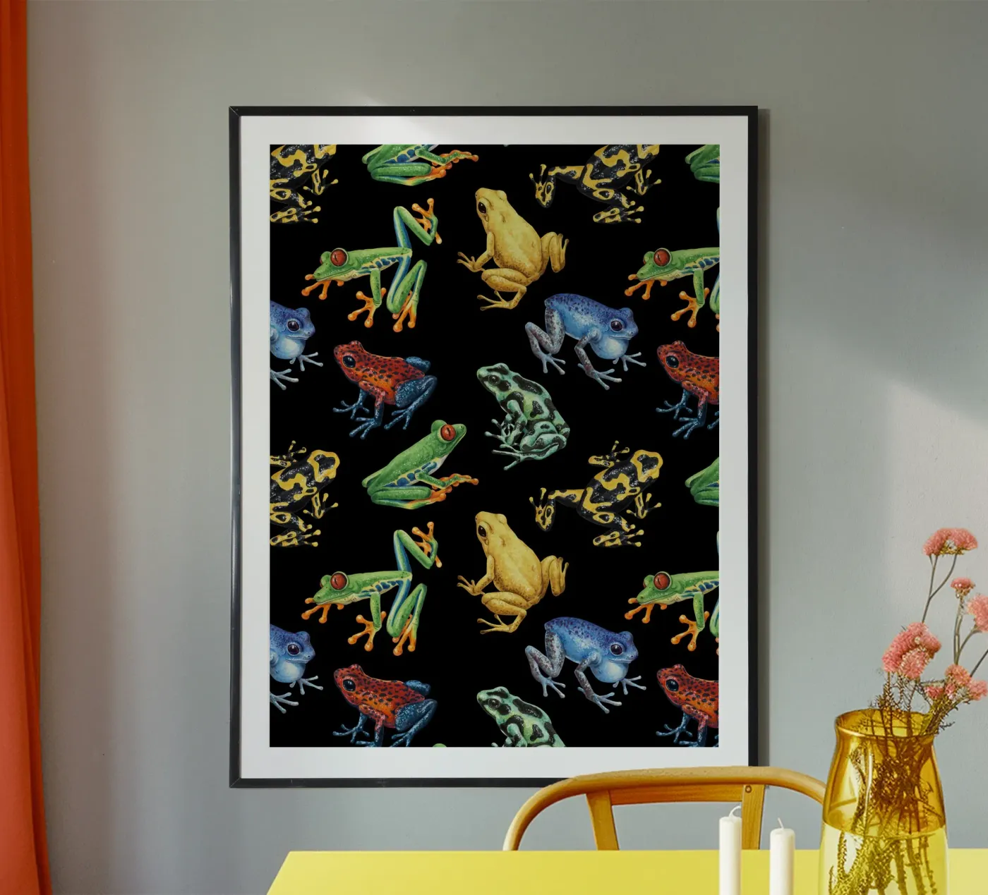 Rane su nero poster da Painted animals