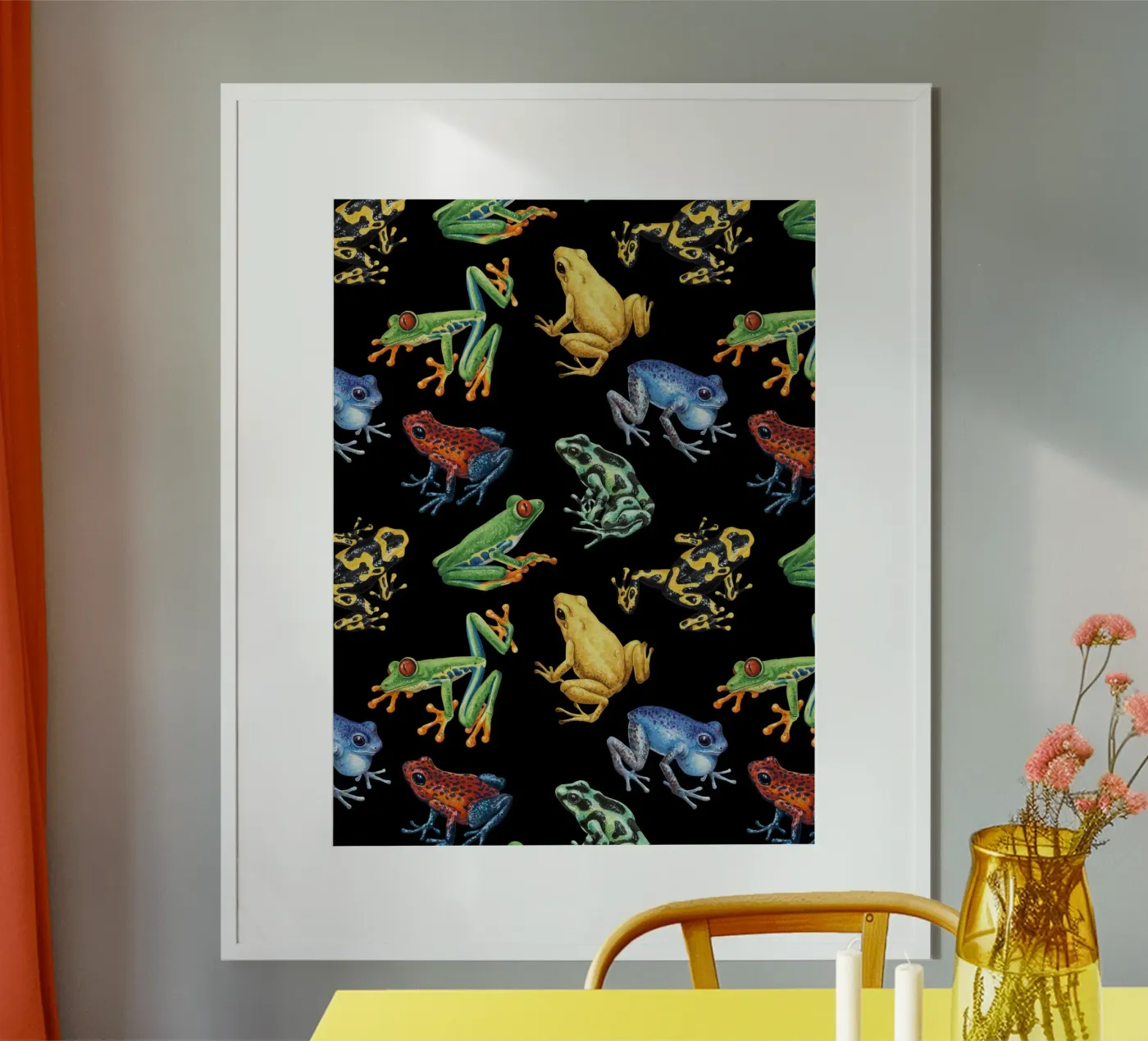 Rane su nero poster da Painted animals