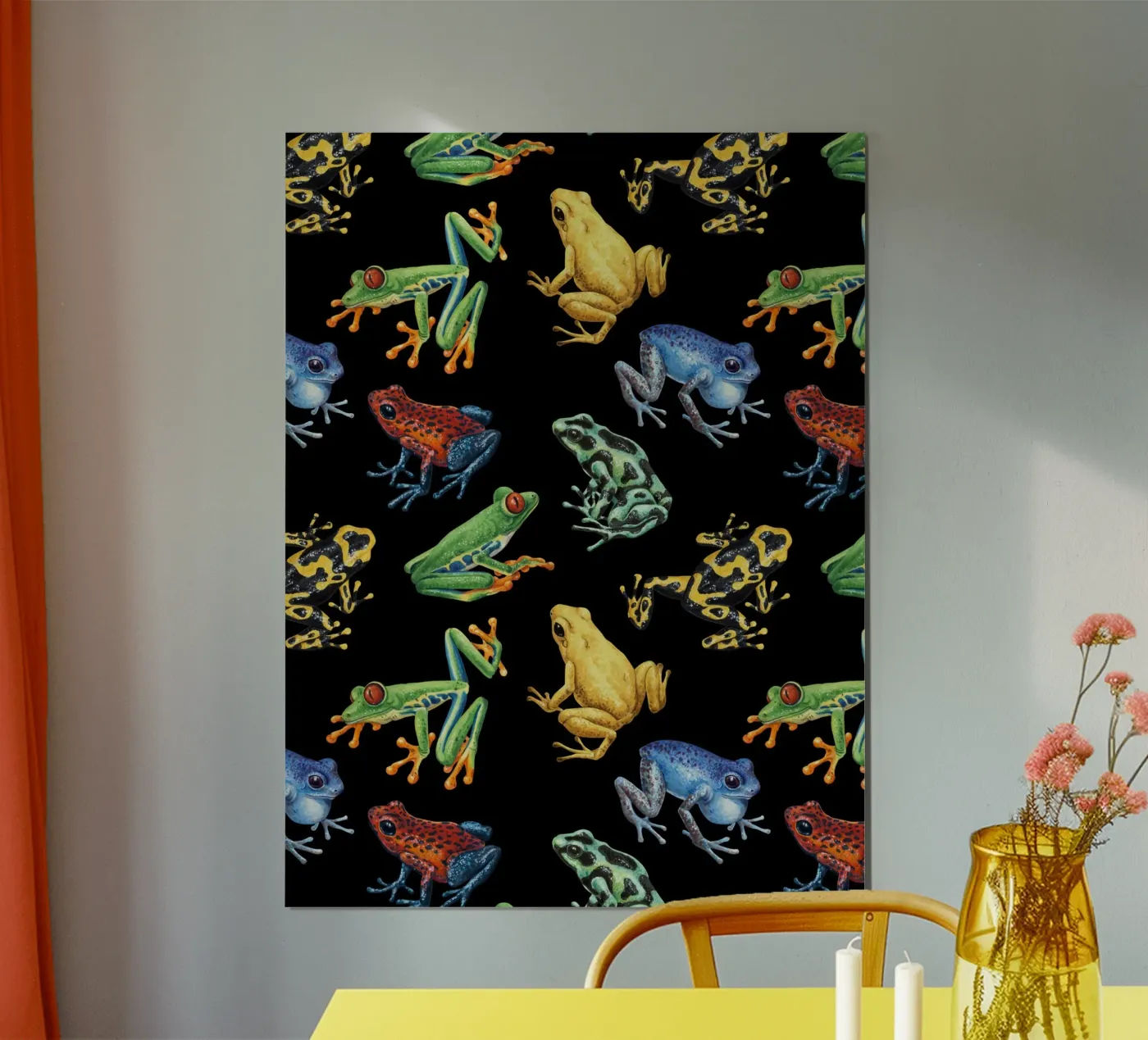 Rane su nero poster da Painted animals