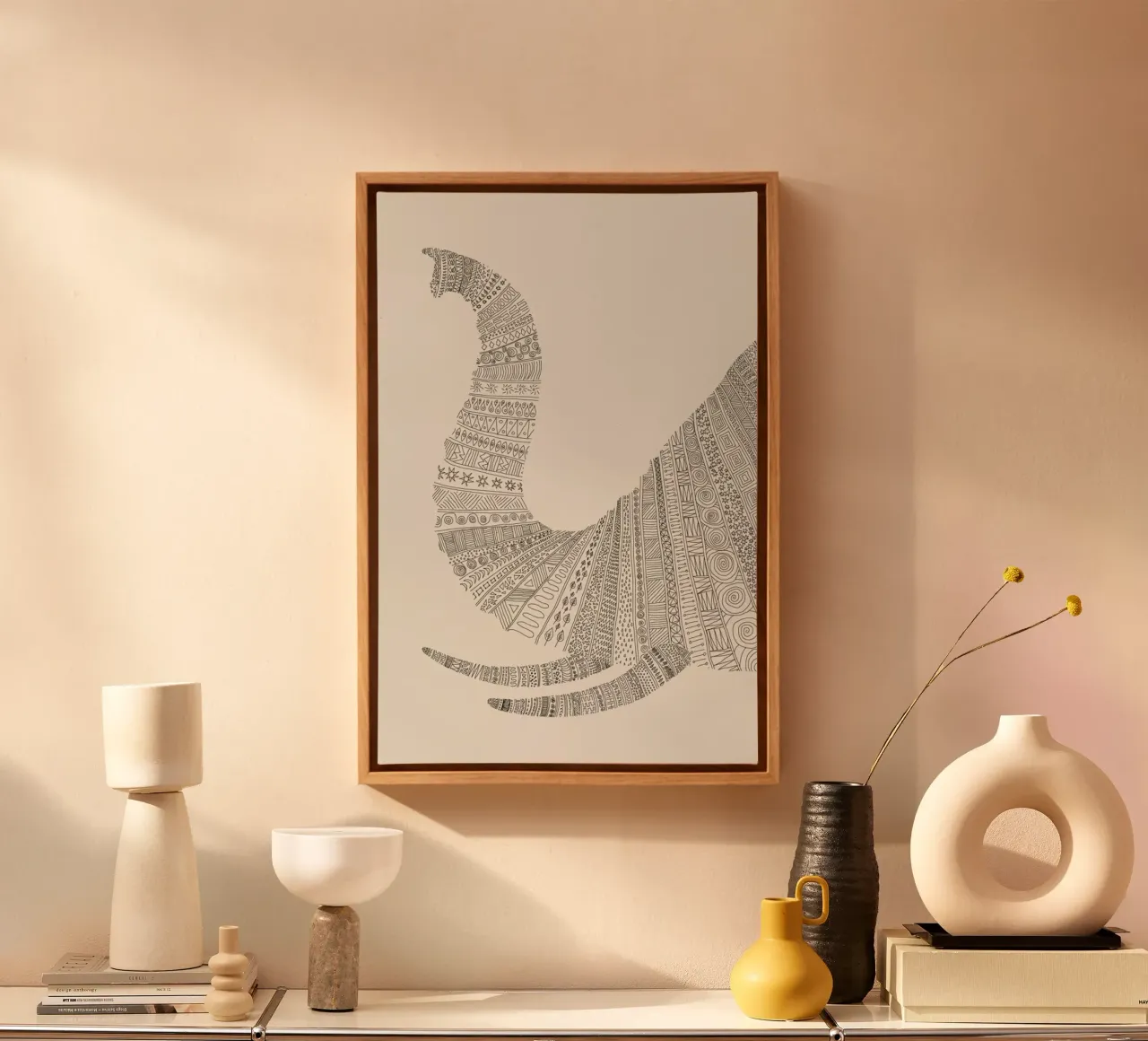 Elephant 01 tela con Cornice a cassetta da Florent Bodart