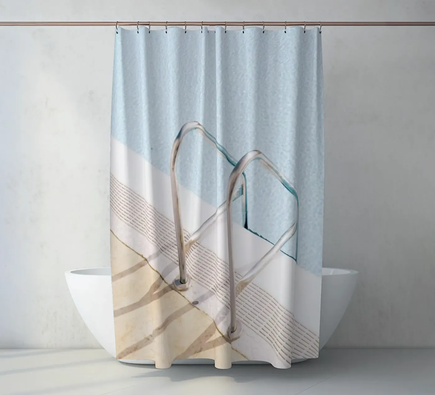 Poolside shower curtain by Picture On The Fridge