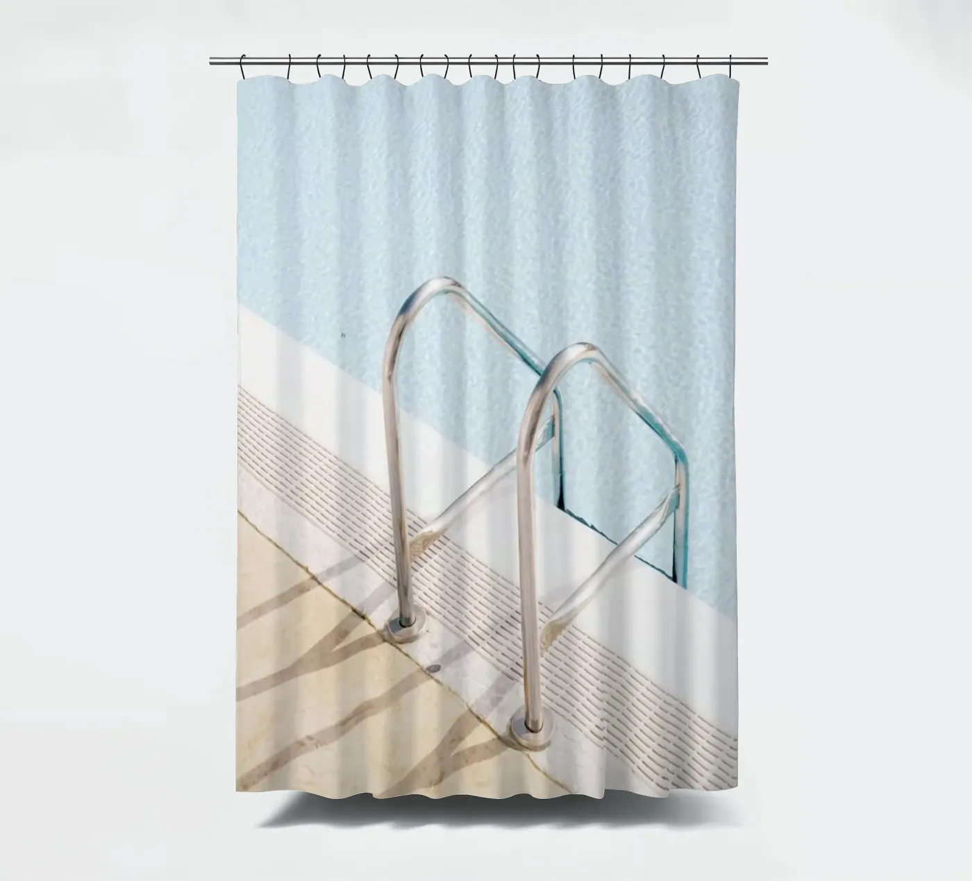 Poolside shower curtain by Picture On The Fridge
