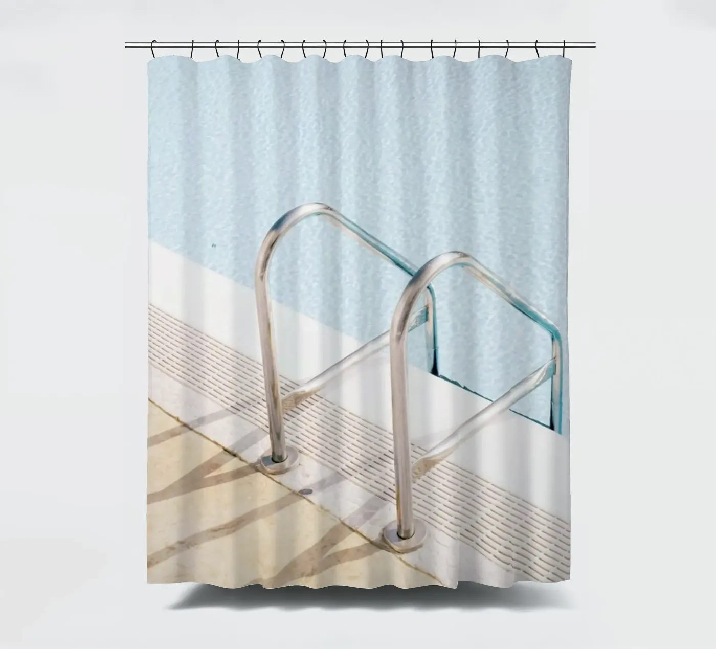 Poolside shower curtain by Picture On The Fridge
